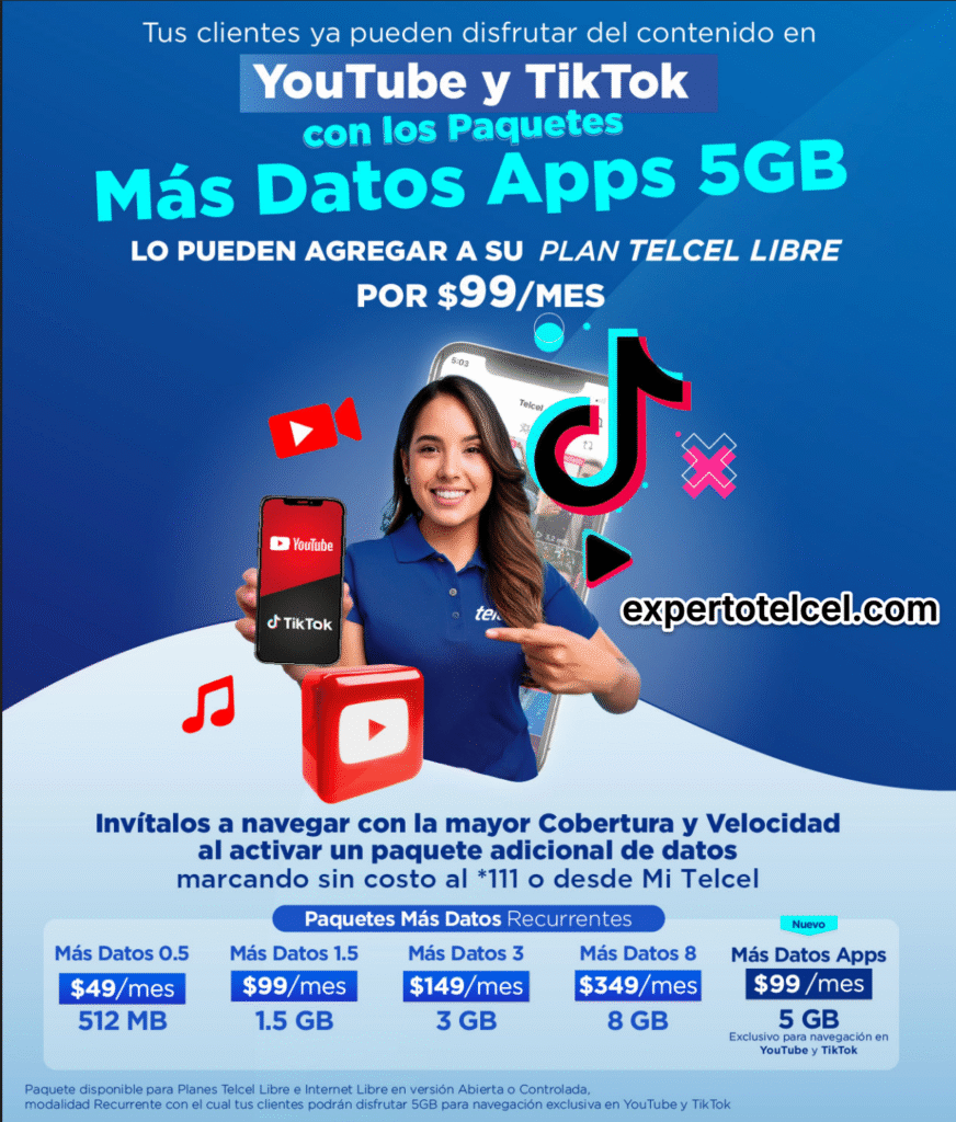 Paquetes más datos ¡Más libertad, más datos y más beneficios con Telcel Libre! 💥💰📲✨ 3 Paquetes mas datos